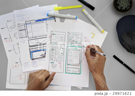 Graphic Designing Web Page Hands 29971621