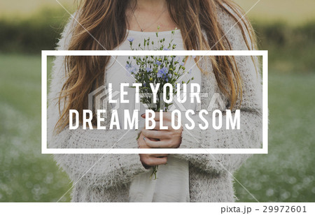 Let Your Dream Blossom Phrase Word Flower 29972601