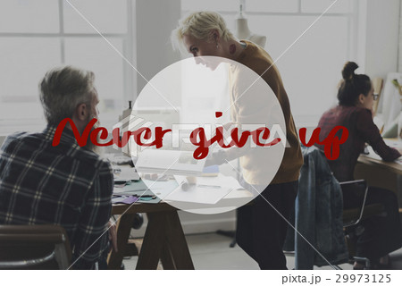 Never give up phrase quote overlay 29973125
