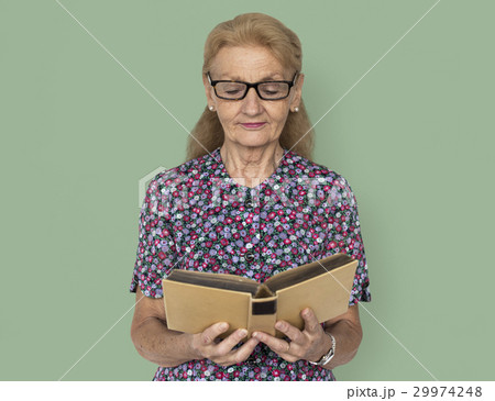 Caucasian Woman Reading Book Concept 29974248