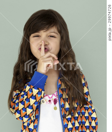 Little Girl Smiling Happiness Quiet Shut Up Secret Shh Portrait Little Girl Smiling Happiness Quiet Shut Up Secret Shh Portrait 29974726
