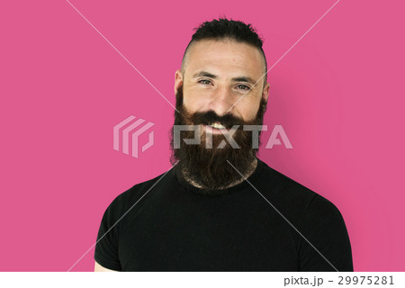 A man with beard and mustache in a studio shoot A man with beard and mustache in a studio shoot 29975281