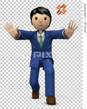 全身を使って阻止する若いビジネスパーソン 29976009