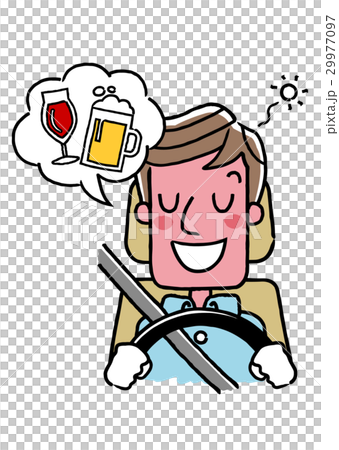 運転する男性：お酒を飲んで運転 29977097