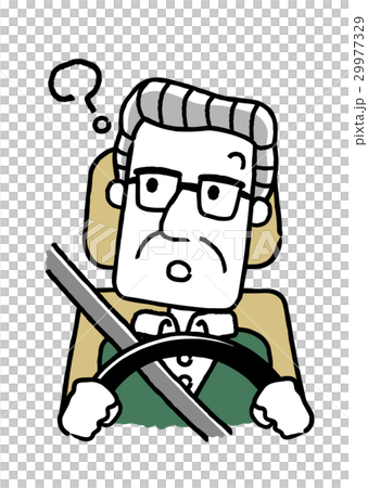 運転するシニア男性：疑問、考える 29977329