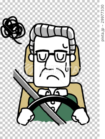 Senior male driving: puzzle, depressed 29977330