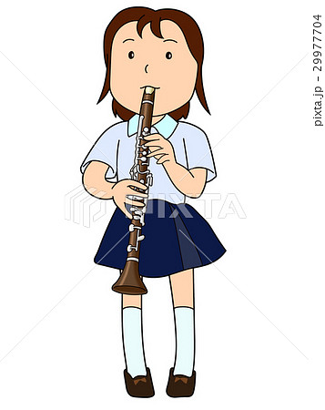 クラリネットを演奏する女子のイラスト素材 29977704 Pixta