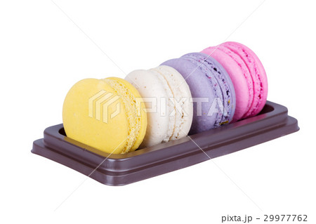 sweet colorful cake macaron or macaroon on white  29977762