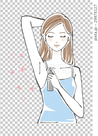 Female long hair with deodorant spray Female long hair with deodorant spray 29978127