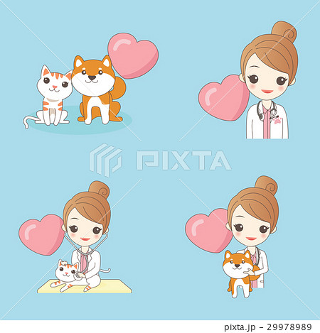 woman veterinarian with pets 29978989