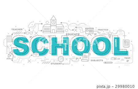 Design Concept Of Word SCHOOL Website Banner. 29980010