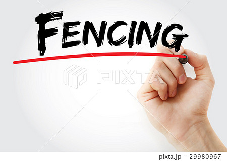 Hand writing Fencing with marker 29980967