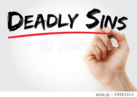 Hand writing Deadly sins with marker Hand writing Deadly sins with marker 29981014