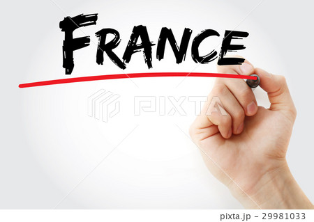 Hand writing France with marker 29981033