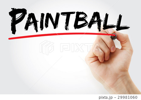Hand writing Paintball with marker 29981060