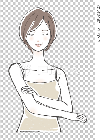 肌がきれいな女性 40代のイラスト素材