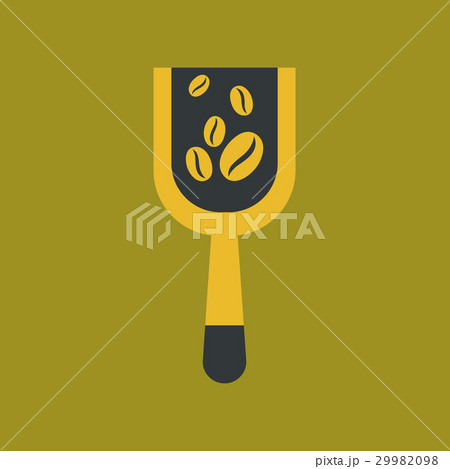 flat icon on background Scoop coffee roasting flat icon on background Scoop coffee roasting 29982098