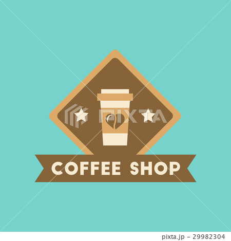 flat icon on background Coffee shop logo flat icon on background Coffee shop logo 29982304