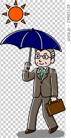 A man with a suit pointing a parasol 29983139