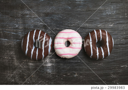 Donuts and coffee top view 29983983