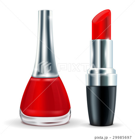 Red lipstick and red nail polish. Glamour girl set Red lipstick and red nail polish. Glamour girl set 29985697