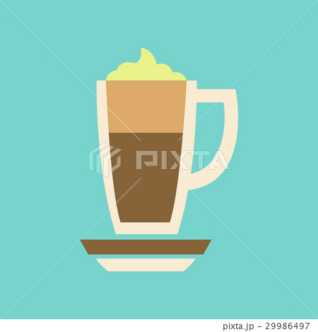 flat icon on background coffee cup of latte 29986497