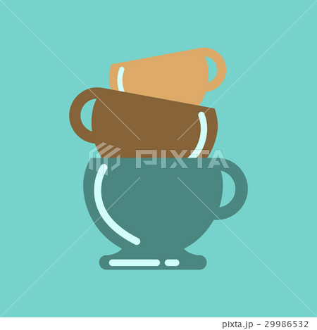 flat icon on background coffee three cups flat icon on background coffee three cups 29986532