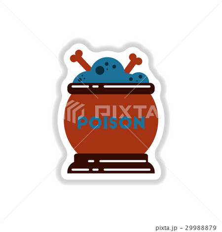 paper sticker on background of potion cauldron 29988879
