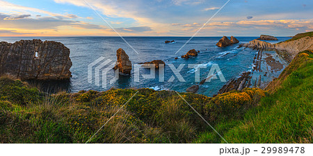 Sunset Arnia Beach coastline landscape. 29989478