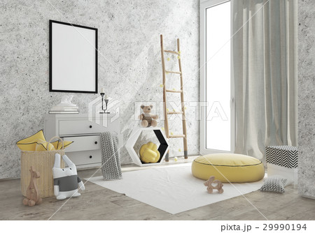 kids game room interior image. 3D Rendering kids game room interior image. 3D Rendering 29990194