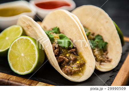 Mexican tacos with beef 29990509