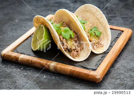 Mexican tacos with beef 29990513