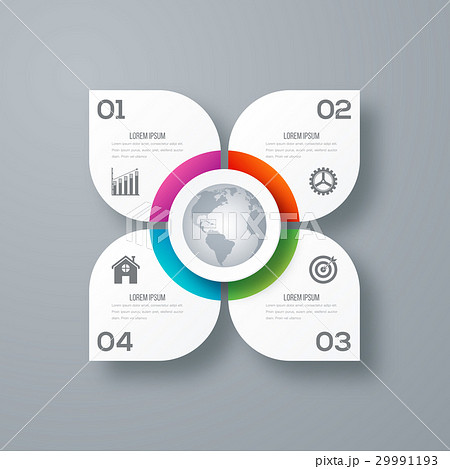Infographics template four options with circle 29991193