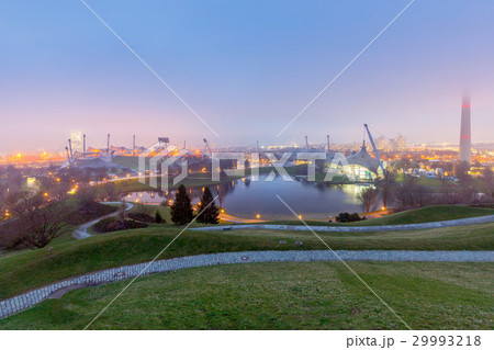 Munich. Olympic Park in the evening. 29993218