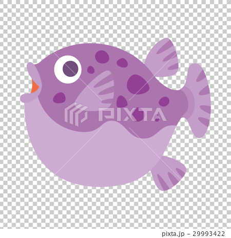 フグ 海の生き物キャラクター アイコンのイラスト素材