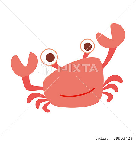 カニ 蟹 海の生き物キャラクター アイコンのイラスト素材