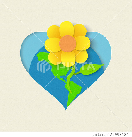Earth day paper cut flower environment concept Earth day paper cut flower environment concept 29993584