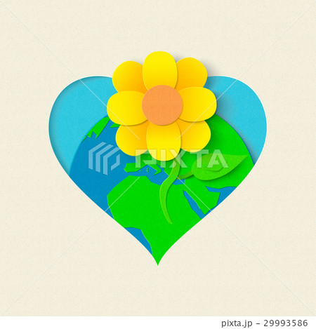 Earth day paper cut flower environment concept 29993586