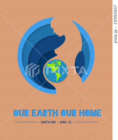 Happy Earth Day paper mother nature illustration 29993607