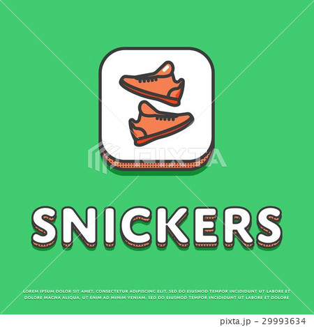Snickers icon with sport shoes 29993634