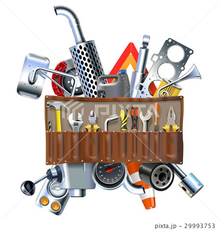 Vector Tool Kit with Car Spares Vector Tool Kit with Car Spares 29993753