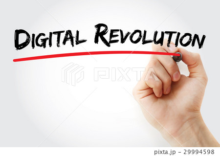 Hand writing Digital revolution with marker 29994598