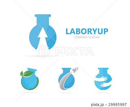 Vector of flask and arrow up logo combination 29995997
