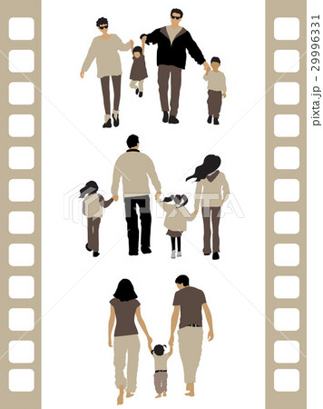Peoples silhouette: 3 family 29996331