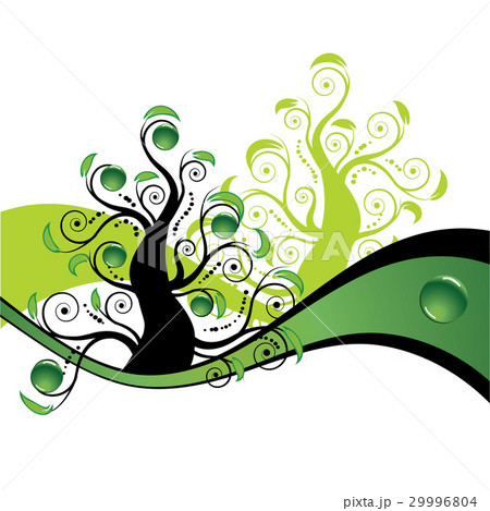 Art green tree, summer backgound 29996804