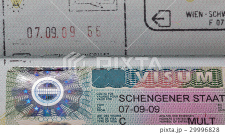 Schengen visa macro in passport Schengen visa macro in passport 29996828