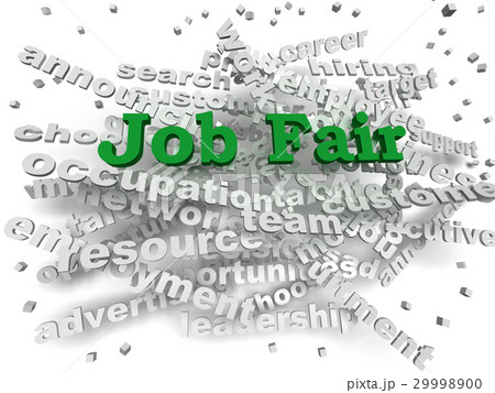 3d image Job Fair word cloud concept 29998900