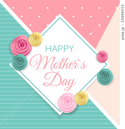 Happy Mother`s Day Cute Background with Flowers 29999353
