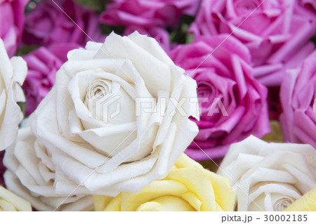 Close-up of the artificial white rose Close-up of the artificial white rose 30002185