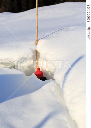 雪に埋もれる消火栓 30002198